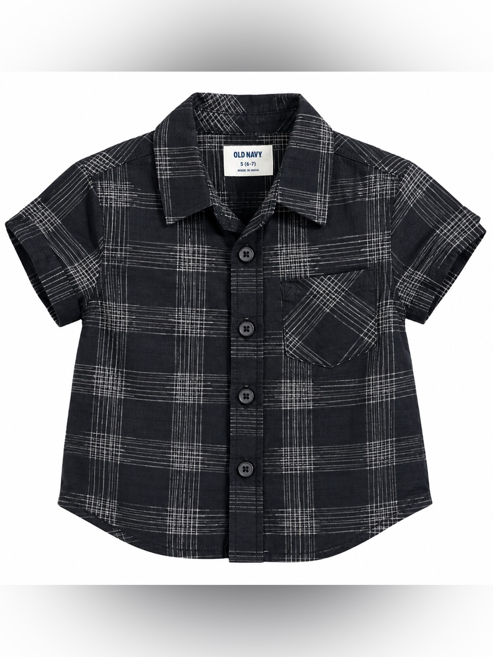 Old Navy Kids Black and White Patterned Button Down Shirt